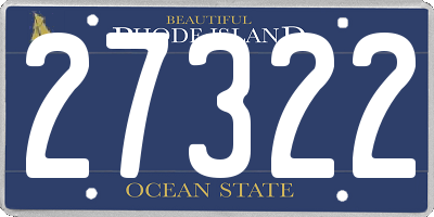 RI license plate 27322