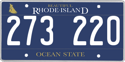 RI license plate 273220