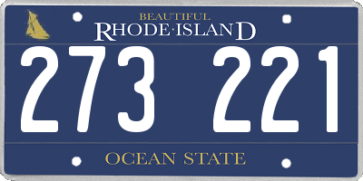 RI license plate 273221