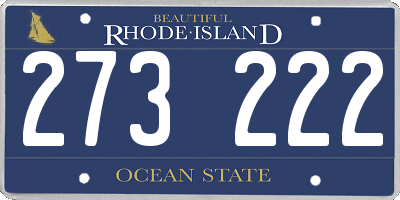 RI license plate 273222