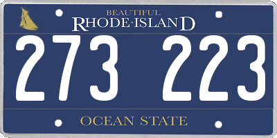 RI license plate 273223