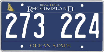 RI license plate 273224