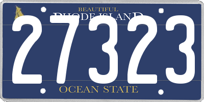 RI license plate 27323
