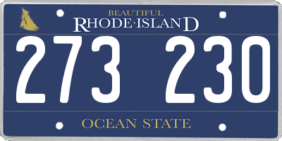 RI license plate 273230