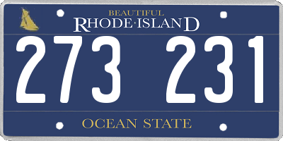 RI license plate 273231