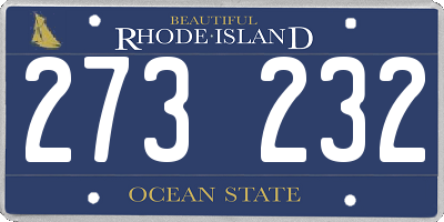 RI license plate 273232