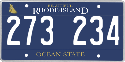 RI license plate 273234