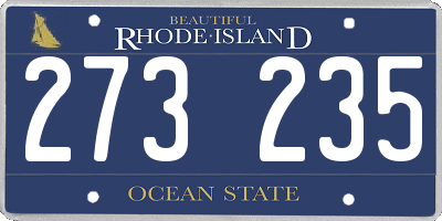 RI license plate 273235