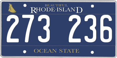 RI license plate 273236