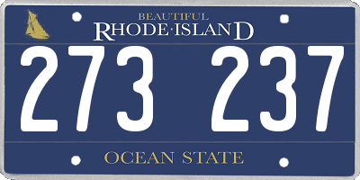 RI license plate 273237