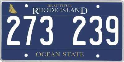 RI license plate 273239