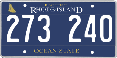 RI license plate 273240