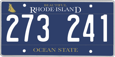 RI license plate 273241