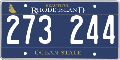 RI license plate 273244