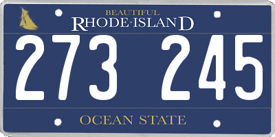 RI license plate 273245