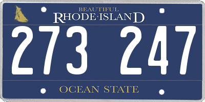 RI license plate 273247