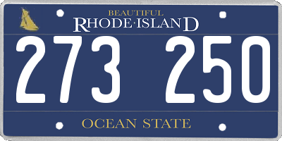 RI license plate 273250