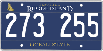 RI license plate 273255
