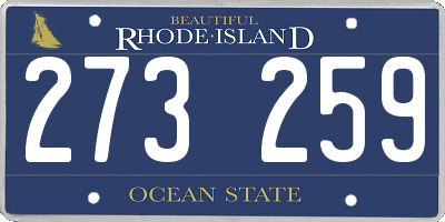RI license plate 273259