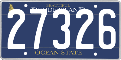 RI license plate 27326