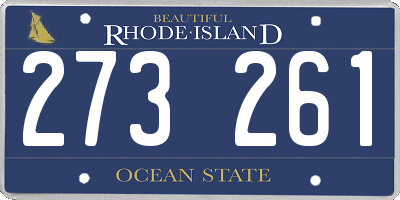 RI license plate 273261
