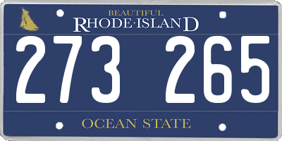 RI license plate 273265