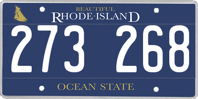 RI license plate 273268