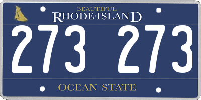 RI license plate 273273