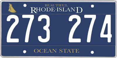 RI license plate 273274
