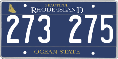 RI license plate 273275