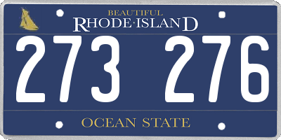 RI license plate 273276