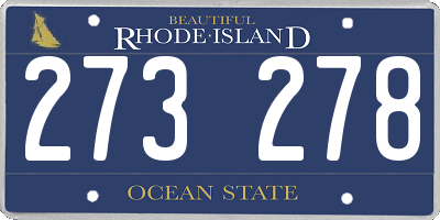 RI license plate 273278