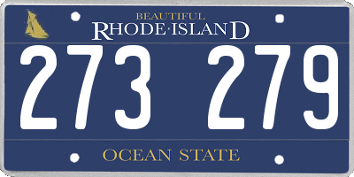 RI license plate 273279