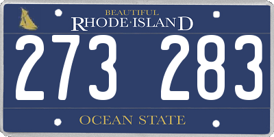 RI license plate 273283