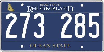 RI license plate 273285
