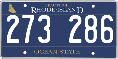 RI license plate 273286