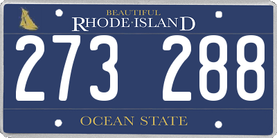 RI license plate 273288
