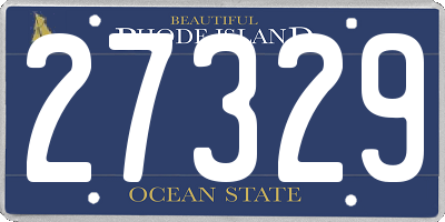 RI license plate 27329