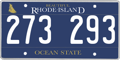 RI license plate 273293