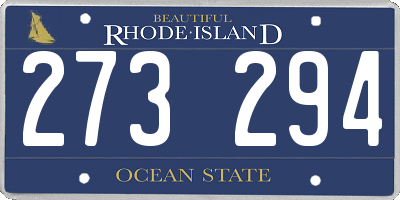 RI license plate 273294