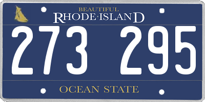 RI license plate 273295