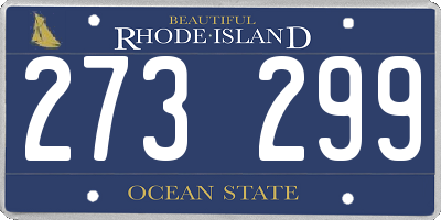 RI license plate 273299