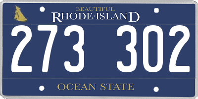 RI license plate 273302