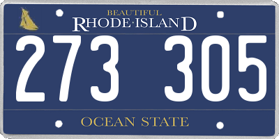 RI license plate 273305