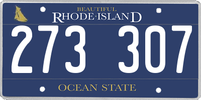 RI license plate 273307