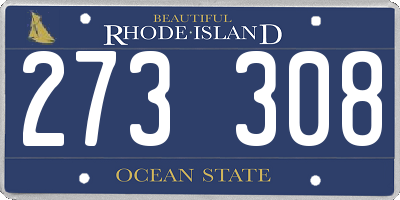 RI license plate 273308