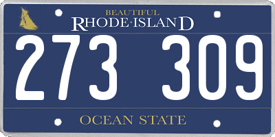 RI license plate 273309