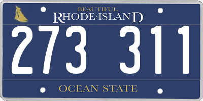 RI license plate 273311