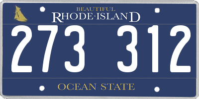 RI license plate 273312