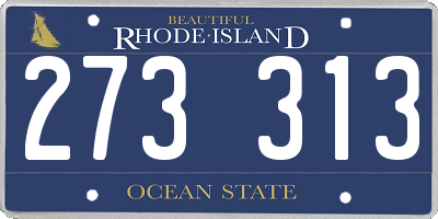 RI license plate 273313